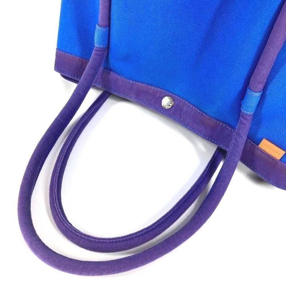 HERMES With porch Sac Baga GM Tote Bag Hand Bag Canvas blue - Picture 9 of 16